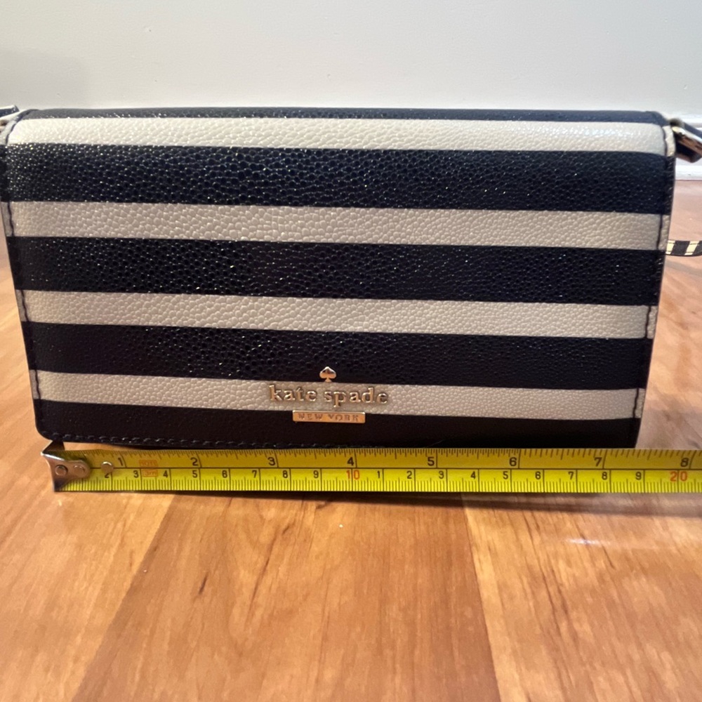 Kate Spade Navy and White Striped Crossbody Bag - Picture 12 of 13